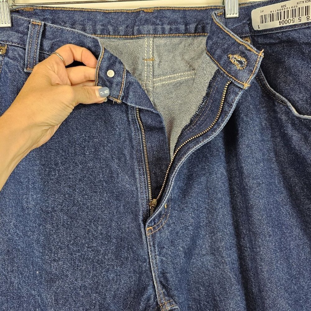 Carhartt Mens Relaxed Fit Jeans Size 44 X 30 Blue Denim Workwear Pants Cotton - Picture 6 of 13